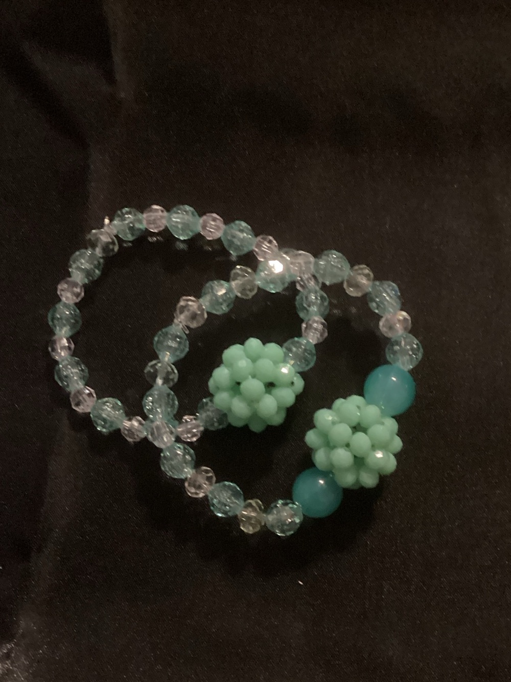 Mint Green Beaded Stretch Bracelet Set - Women Jewelry